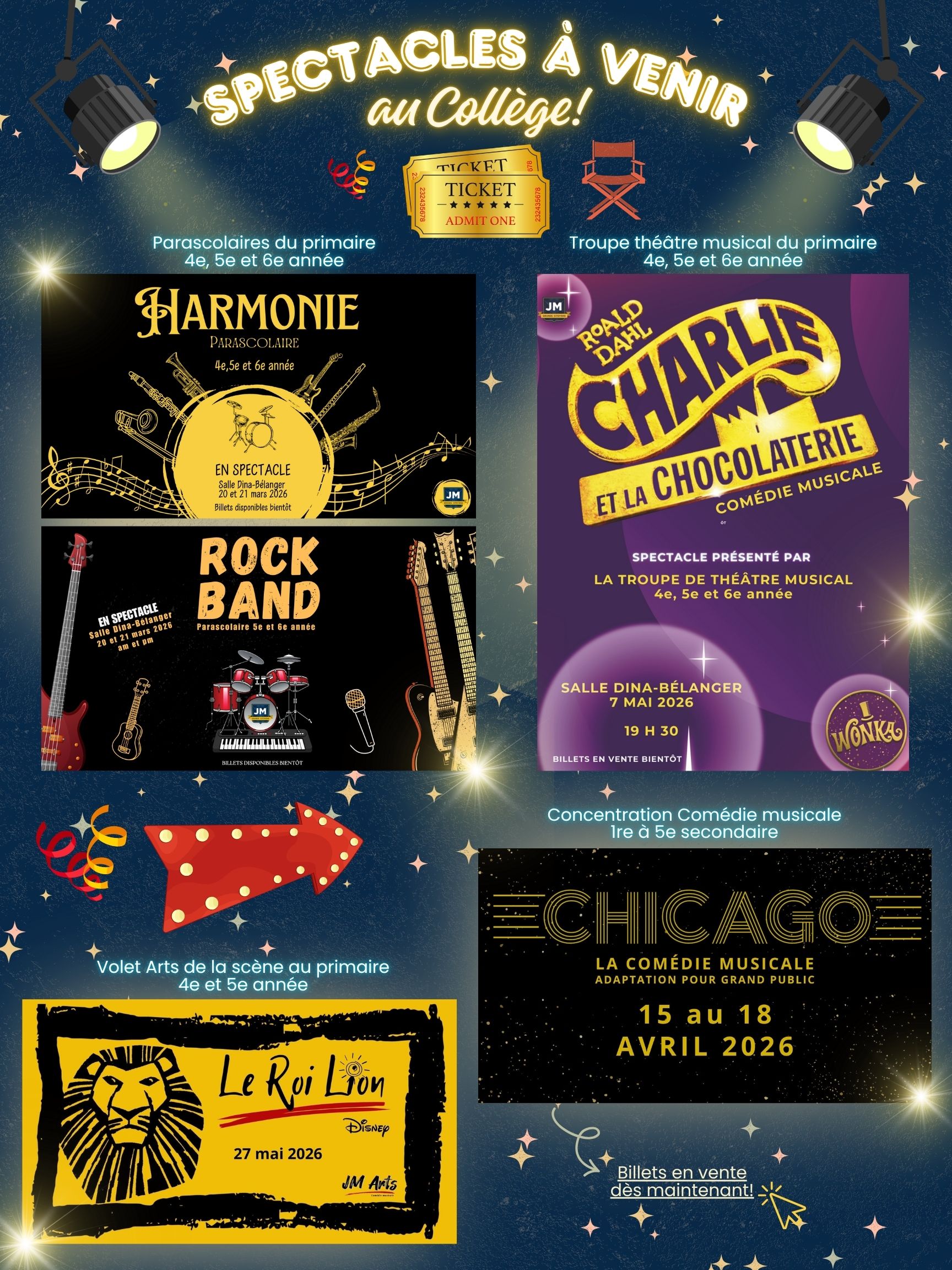 Affiche des prochains spectacles JM